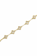 Kleeblatt Armband "gold-weiss"