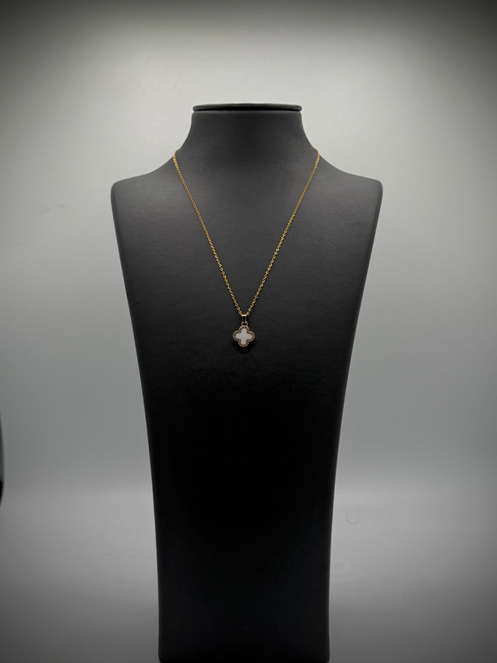 Kleeblatt Kette "weiß"